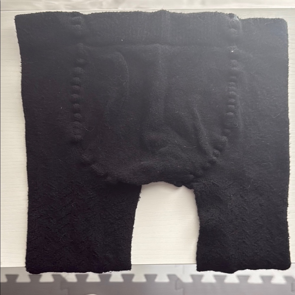 Black Maternity Tights with Herringbone Pattern